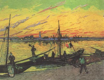 Vincent Van Gogh Coal Barges (nn04) Norge oil painting art